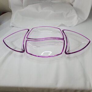 Michelangelo Luigi Bormioli Color Palette 4 Pc Purple Glass Serving Dish Italy